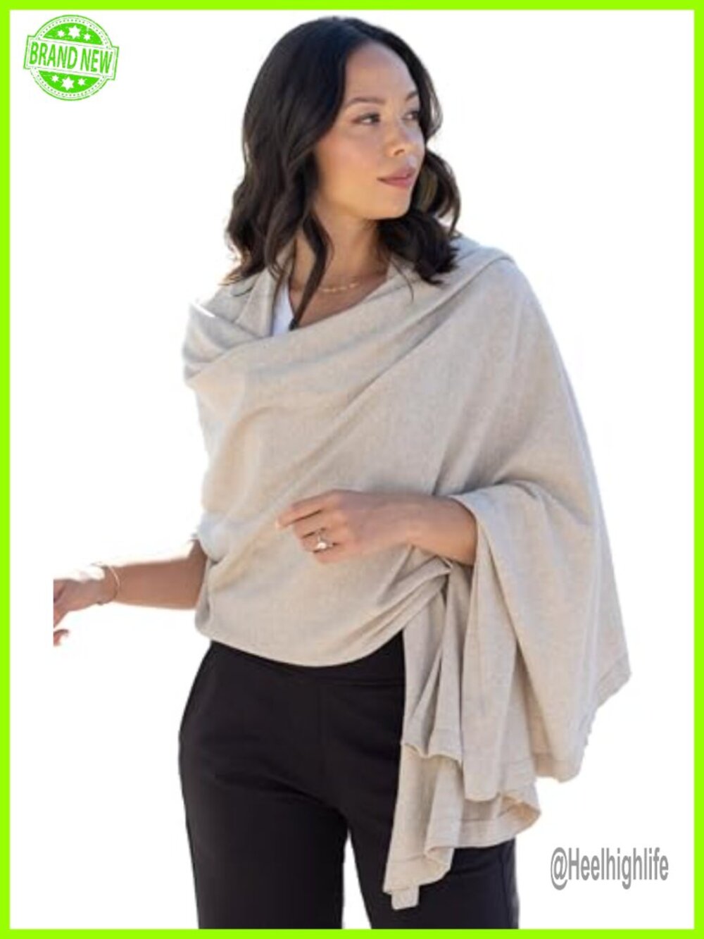 Organic Cotton Travel Scarf Wrap Shawl Machine Washable One Size